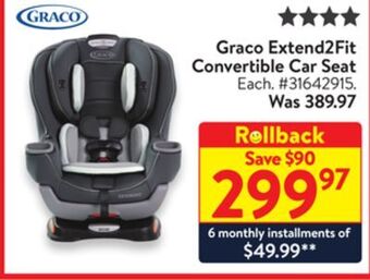 Walmart Graco extend2fit convertible car seat offer