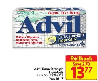 Walmart Advil extra strength offer