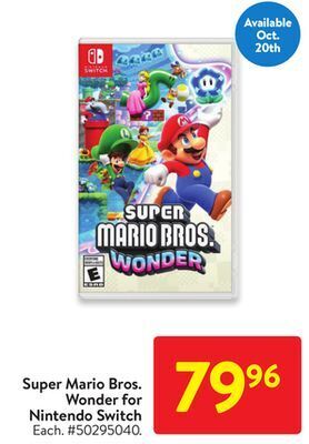 Walmart Super mario bros. wonder for nintendo switch offer
