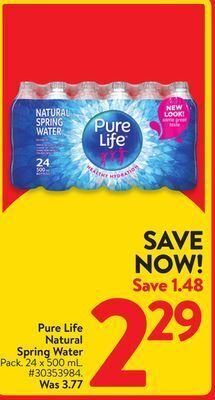 Walmart Pure life natural spring water offer