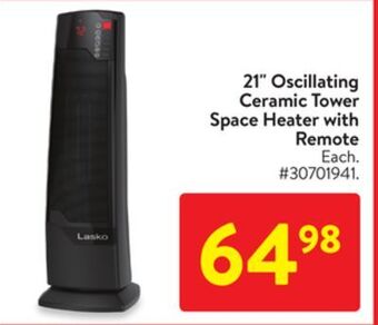 Walmart 21 oscillating ceramic tower space heater with remote offer