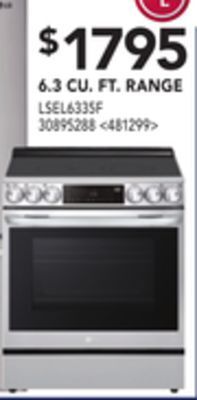 Lowe's Lg 6.3 cu. ft. range offer