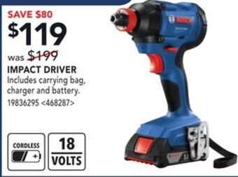 Lowe's Bosch impact driver offer