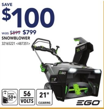Lowe's Ego snowblower offer
