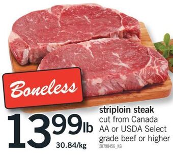 Fortinos Striploin steak offer