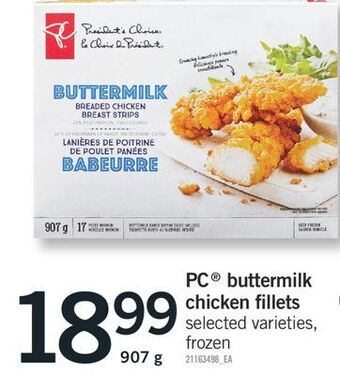 Fortinos Pc buttermilk chicken fillets, 907 g offer