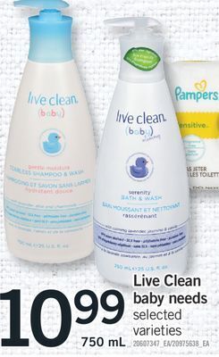 Fortinos Live clean baby needs, 750 ml offer