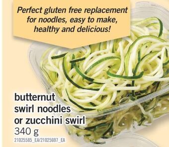 Fortinos Butternut swirl noodles or zucchini swirl, 340 g offer