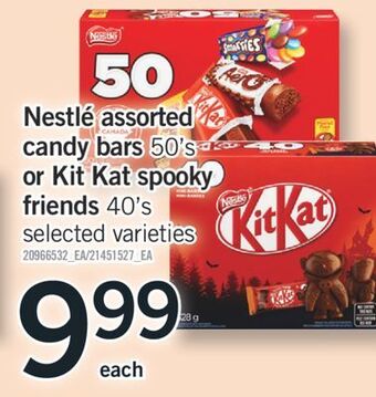 Fortinos Nestlé assorted candy bars 50' s or kit kat spooky friends 40' s offer