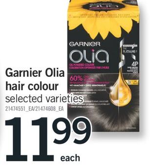 Fortinos Garnier olia hair colour offer