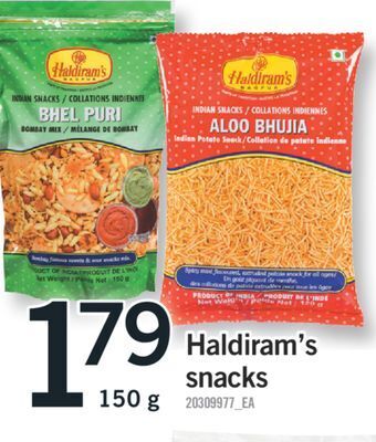 Fortinos Haldiram's snacks 150 g offer