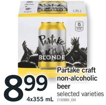Fortinos Partake craft non-alcoholic beer, 4x355 ml offer