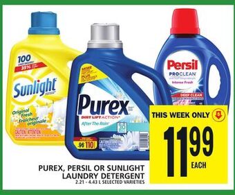 Food Basics Purex, persil or sunlight laundry detergent offer