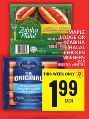 Food Basics Maple lodge or zabiha halal chicken wieners offer
