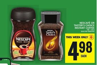 Food Basics Nescafé or taster's choice instant coffee offer