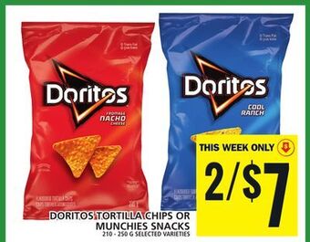 Food Basics Doritos tortilla chips or munchies snacks offer