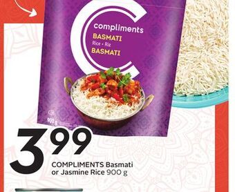 Sobeys Compliments basmati or jasmine rice offer