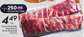 Sobeys Fresh pork side ribs breast bone removed offer