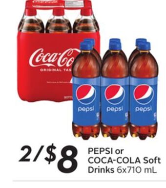 Sobeys Pepsi or coca-cola soft drinks offer