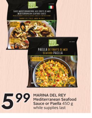 Sobeys Mediterranean seafood sauce or paella offer