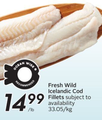 Sobeys Fresh wild icelandic cod fillets offer