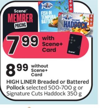 Sobeys Breaded or battered pollock offer