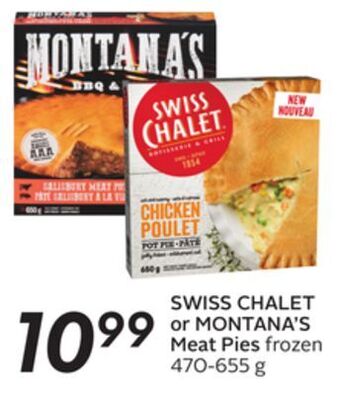 Sobeys Swiss chalet or montana's meat pies offer