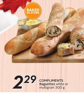 Sobeys Baguettes white or multigrain offer