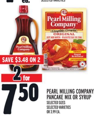 Metro Pearl milling company pancake mix or syrup offer