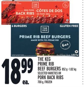 Metro The keg prime rib beef burgers offer