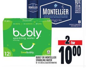 Metro Bubly or montellier sparkling water offer