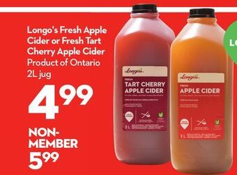 Longo's Longo's fresh apple cider or fresh tart cherry apple cider offer