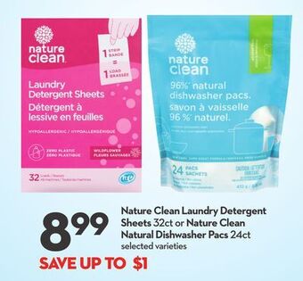 Longo's Nature clean laundry detergent sheets 32ct or nature clean natural dishwasher pacs 24ct offer