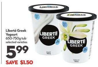 Longo's Liberté greek yogourt offer