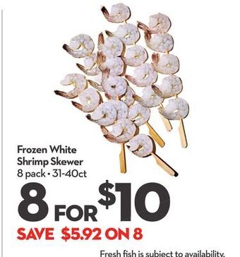Longo's Frozen white shrimp skewer offer