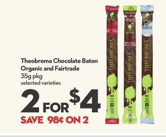 Longo's Theobroma chocolate baton organic and fairtrade offer
