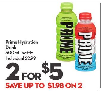 Longo's Prime hydration drink offer