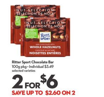 Longo's Ritter sport chocolate bar offer