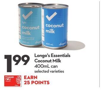 Longo's Longo's essentials coconut milk offer