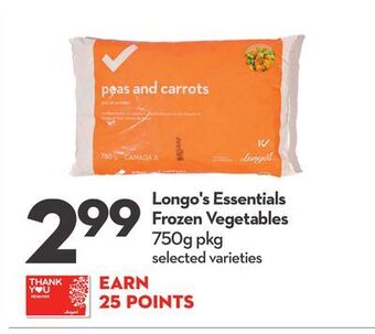 Longo's Longo's essentials frozen vegetables offer