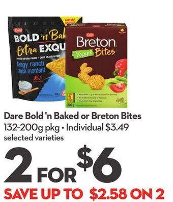 Longo's Dare bold'n baked or breton bites offer
