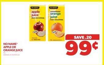 Real Canadian Superstore No name apple or orange juice, 1 l offer
