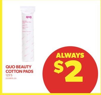 Real Canadian Superstore Quo beauty cotton pads, 125's offer
