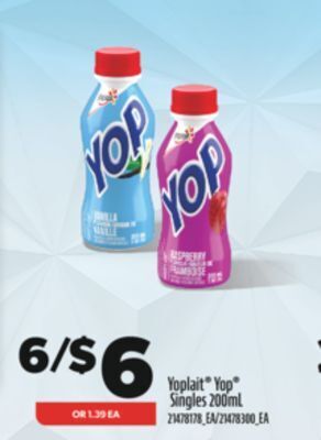 Real Canadian Superstore Yoplait yop singles, 200ml offer