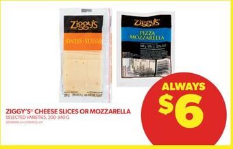 Real Canadian Superstore Ziggy's cheese slices or mozzarella, 200-340 g offer