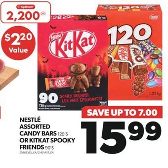 Real Canadian Superstore Nestlé assorted candy bars, 120's or kitkat spooky friends, 90's offer