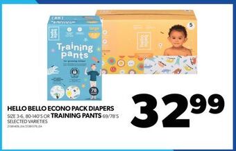 Real Canadian Superstore Hello bello econo pack diapers size, 3-6, 80-140's or training pants, 69/78's offer