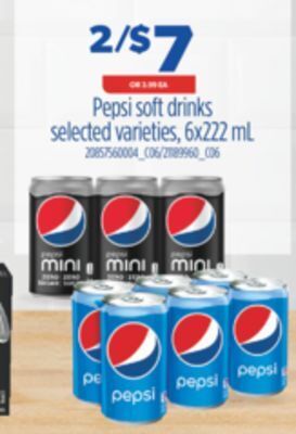 Real Canadian Superstore Pepsi soft drinks, 6x222 ml offer