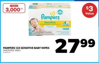 Real Canadian Superstore Pampers 12x sensitive baby wipes, 1008's offer