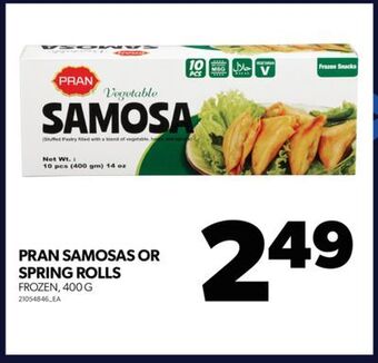 Real Canadian Superstore Pran samosas or spring rolls, 400 g offer